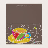 Visite rétros lignes carte pliée de café de timbre de (Extérieur déplié)