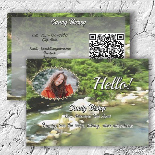 Visite River South 0365 Code QR Carte de Présentation Soc