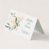 Visite Rose blanche mariage, carte de place hydrangea (Dos)