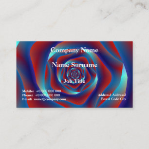 Visite Rose classique rouge et blues  spirale Carte de vi