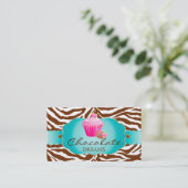 Visite Rose de petit gâteau de chocolat de carte de (Debout devant)
