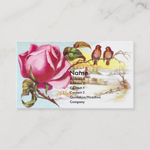 Visite Rose de rose et carte commerciale victorienne