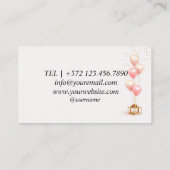 Visite Rose Événement Planification Balloirs Carte de vis (Dos)