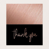 Visite Rose Gold Foil Script Logo Carte de remerciements  (Extérieur déplié)