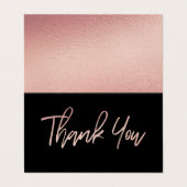 Visite Rose Gold Foil Script Logo Carte de remerciements (Extérieur déplié)