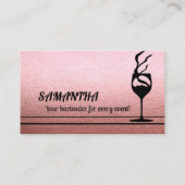 Visite Rose Gold Parties scintillant Bartender Carte de v (Devant)