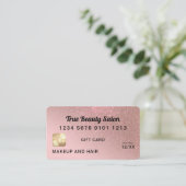 Visite Rose Gold Parties scintillant Carte de crédit Cert (Debout devant)