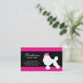 Visite Rose mignon de point de polka de caniche de carte (Debout devant)