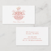 Visite Rose Pink Frame Bakery Baker's Logo Carte de visit (Devant / Derrière)