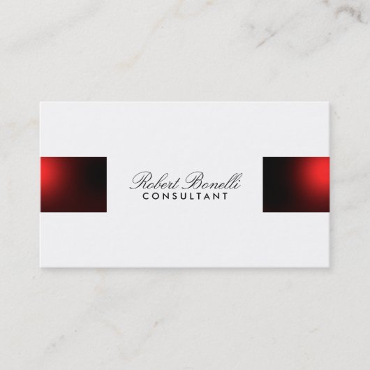 Visite Rouge Blanc Plain Moderne Consultant Carte de visi (Devant)