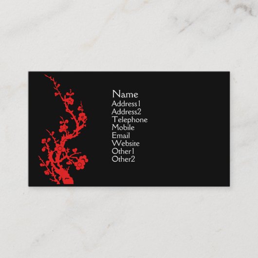 Visite Rouge de carte de profil de conception de Chinois (Devant)