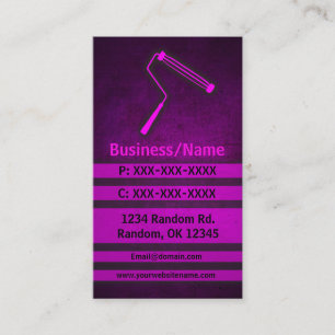 Visite Rouleau de peinture rose grunge personnalisé carte
