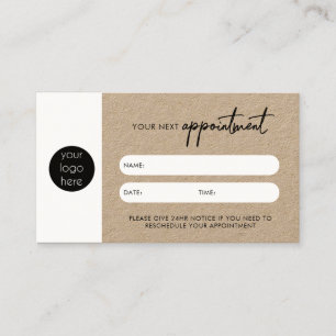 Visite Rustic Kraft Business Carte de rendez-vous suivant