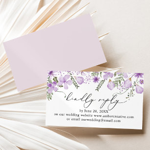 Visite Rustic Lilac Site Mariage Carte de boîtier RSVP