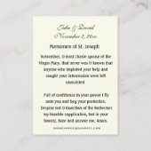 Visite Saint Joseph Mariage Faveur Carte de prière Religi (Dos)