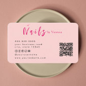 Visite Salon Artiste de Clou Rose Blush Code Qr Carte de