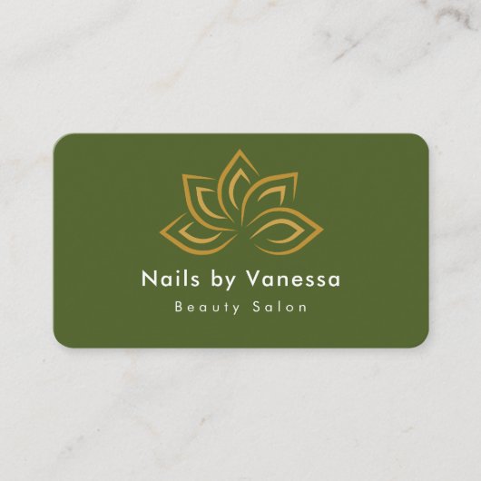 Visite Salon de beauté à ongles Qr Code Moss Carte de vis (Devant)