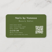 Visite Salon de beauté à ongles Qr Code Moss Carte de vis (Dos)