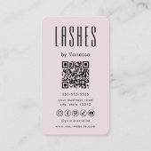 Visite Salon de Beauté Moderne Lashes Qr Code Carte de vi (Dos)