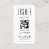 Visite Salon de Beauté Moderne Lashes Qr Code Carte de vi (Dos)