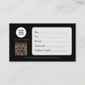 Visite Salon de coiffure Carte Cadeau Qr Code Rose Gold P (Dos)