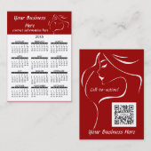 Visite Salon de coiffure de jade de calendrier de carte (Devant / Derrière)