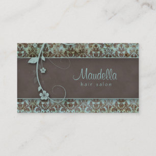 Visite Salon de coiffure floral vintage de carte de