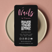 Visite Salon de l'artiste des ongles Qr Code Carte de vis