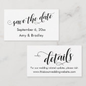 Visite Script chic Enregistrer la carte de détail Date et (Devant / Derrière)