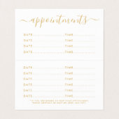 Visite Script simple - Carte de rendez-vous Gold & White (Intérieur déplié)