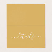 Visite Script simple Gold & White avec carte de détail ph (Extérieur déplié)