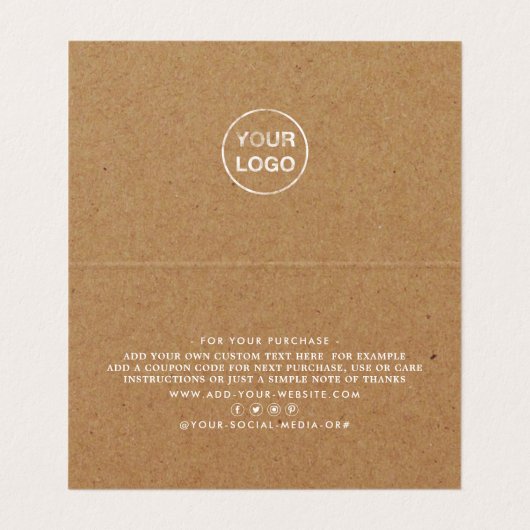 Visite Script simple rustique, Carte de remerciements Log (Intérieur déplié)