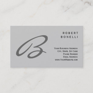 Visite Script unique tendance Monogram Grey Carte de visi