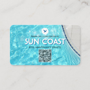 Visite Service d'entretien de piscine bleu vif Carte QR a