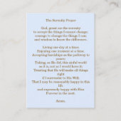 Visite Service funéraire Carte de prière Sky Feuilles (Dos)