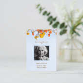 Visite Service funéraire Carte de prière Sky Feuilles (Debout devant)