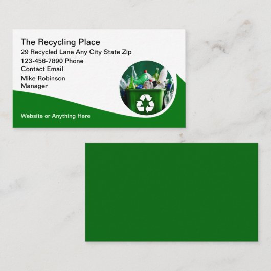 Visite Services de recyclage cool Conception Carte de vis (Devant / Derrière)