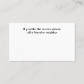 Visite Services résidentiels classiques Design Carte de v (Dos)