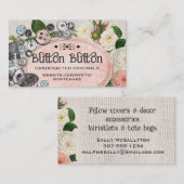 Visite Shabby boutons chic bobbins couture carte de visit (Devant / Derrière)