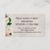 Visite Shabby boutons chic bobbins couture carte de visit (Dos)