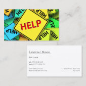 Visite Signes d'aide jaune, bleu et vert - Carte de visit (Devant / Derrière)