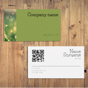 Visite Simple bokee en herbe photo QR vert Carte de visit