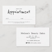 Visite simple carte de rendez-vous salon (Devant / Derrière)