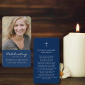 Visite Simple Carte photo de prière en bleu