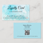 Visite Simple moderne Blue Loyalty QR Code Carte de visit (Devant / Derrière)