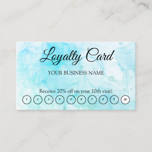 Visite Simple moderne Blue Loyalty QR Code Carte de visit (Devant)