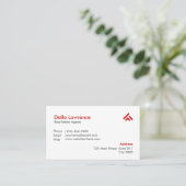 Visite Simple Moderne Carte de Agent Immobilier Rouge (Debout devant)