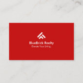 Visite Simple Moderne Carte de Agent Immobilier Rouge (Dos)