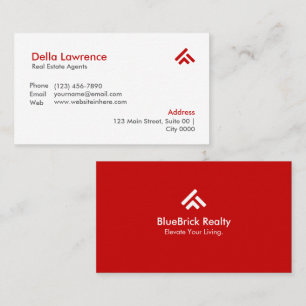 Visite Simple Moderne Carte de Agent Immobilier Rouge