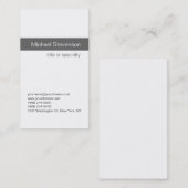 Visite Simple moderne gris blanc Consultant Carte de visi (Devant / Derrière)